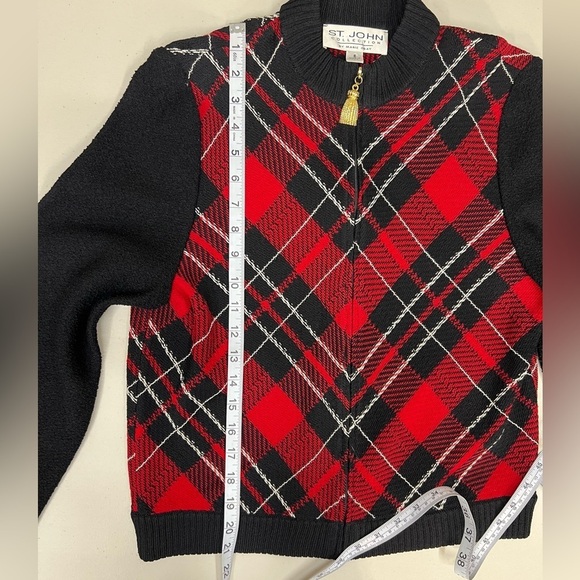 St. John Red and Black Plaid Dress - Picture 5 of 11